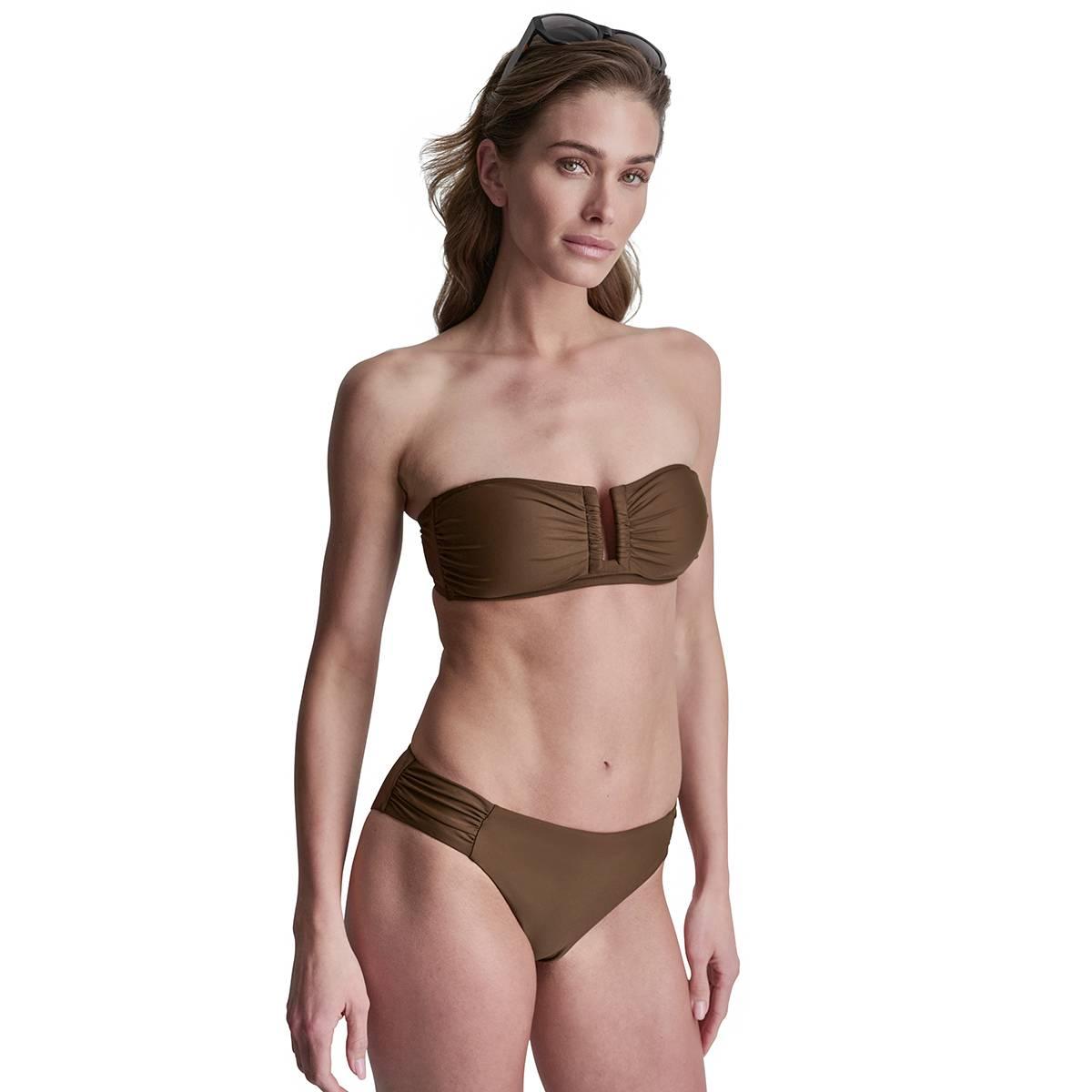 Womens DKNY U Wire Shirred Bandeau Top With Low Rise Set