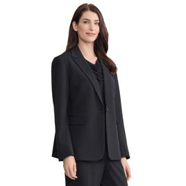 Womens Jones New York Solid Notch Lapel One Button Blazer