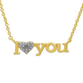 Accents by Gianni Argento Diamond I Love You Script Necklace