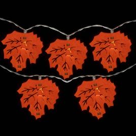 Northlight Seasonal 10ct. LED Orange Fall Leaves Fairy Lights