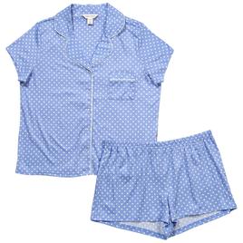 Womens Laura Ashley(R) Short Sleeve Dot Boxer Pajamas Set