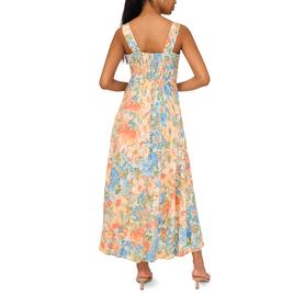 Womens MSK Sleeveless Smock Back Foil Floral Challis Midi Dress