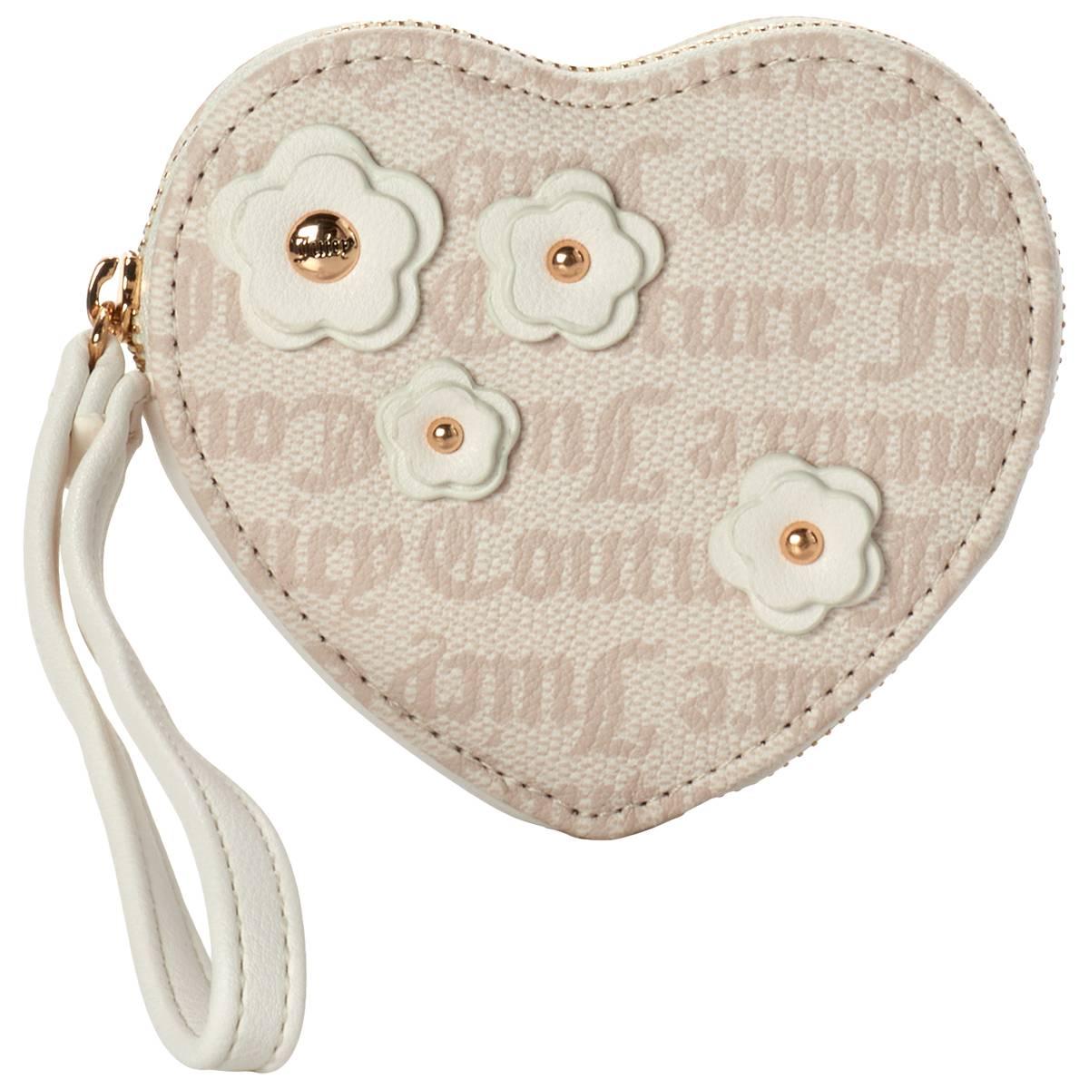 Womens Juicy Couture Juicy Bouquet Heart Zip Around Wristlet