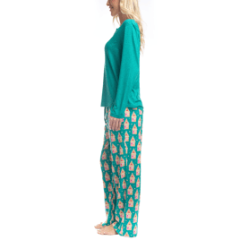Womens Goodnight Kiss Holiday Pop Up Gingerbread House Pajama Set