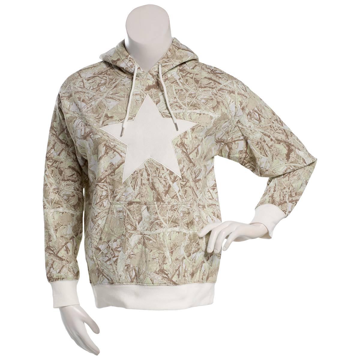 Juniors No Comment Forest Camo Applique Star Pullover Hoodie