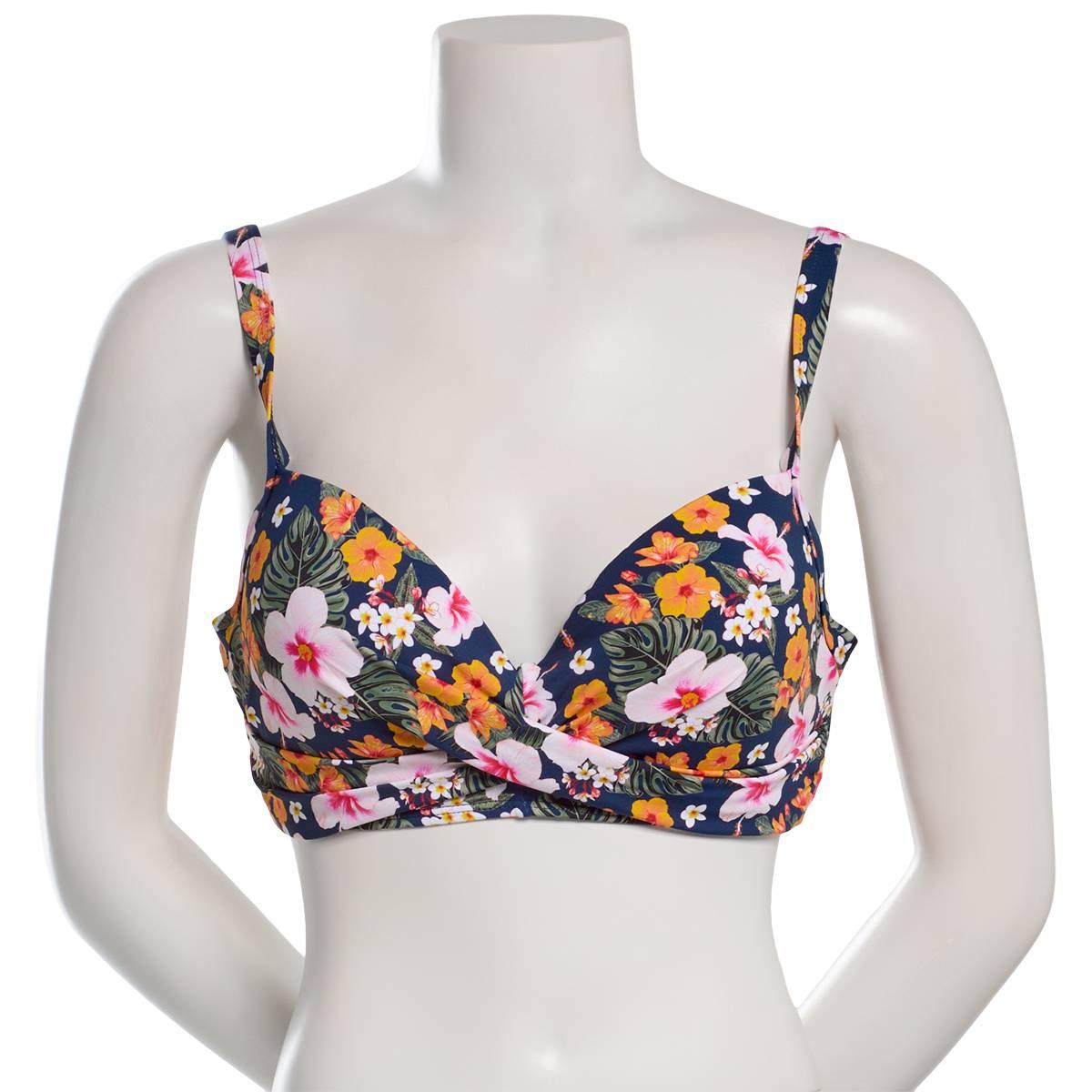 Womens Catherine Malandrino Floral Bloom Bikini Swim Top