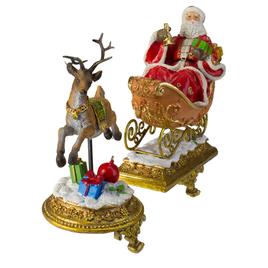Northlight Santa & Reindeer Glittered Christmas Stocking Holders
