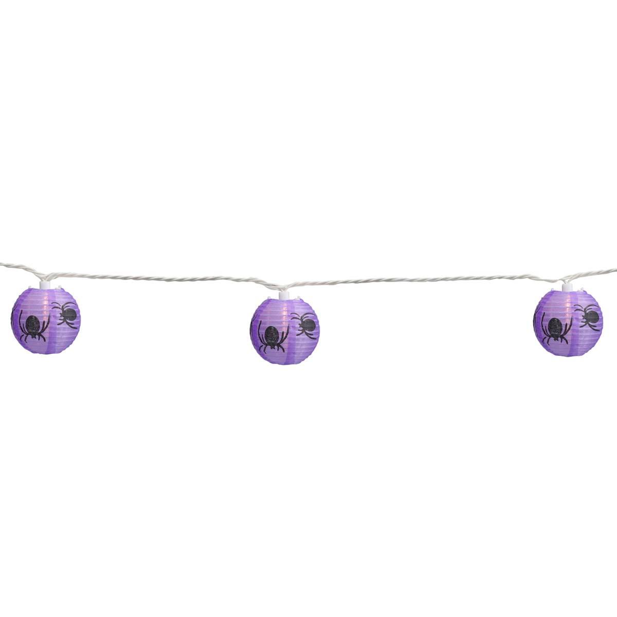 Northlight Seasonals 10ct. Purple Spider Paper Lantern Lights