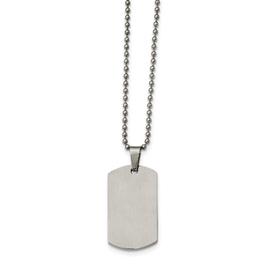 Mens Gentlemen's Classics™ Steel Rounded Edge Dog Tag Necklace
