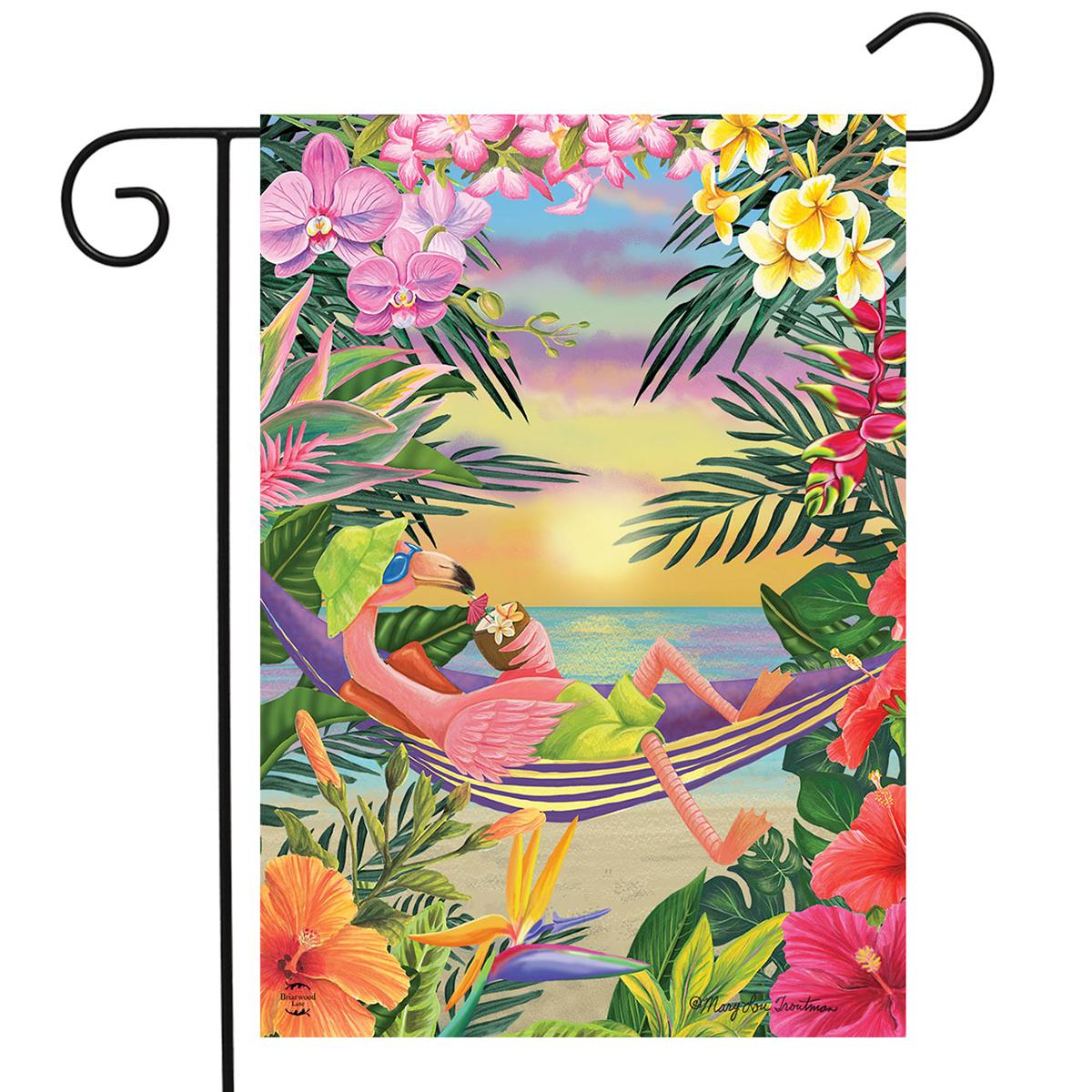 Briarwood Lane Five O''clock Flamingo Garden Flag