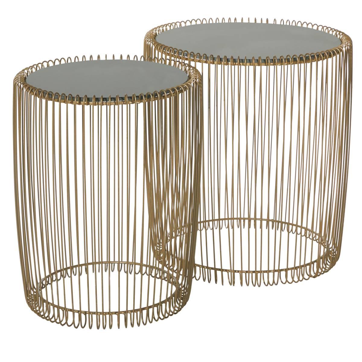 9th & Pike® Gold Metal Contemporary Accent Table - Set of 2