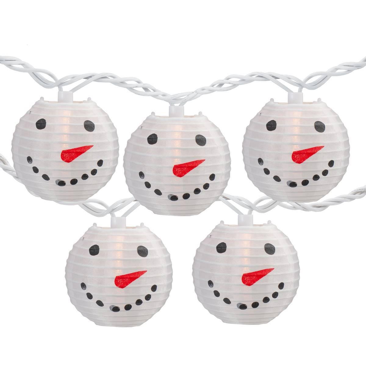 Northlight Seasonal 10ct. Snowman Paper Lantern Christmas Lights