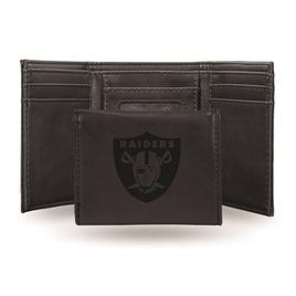 Mens NFL Oakland Raiders Faux Leather Trifold Wallet