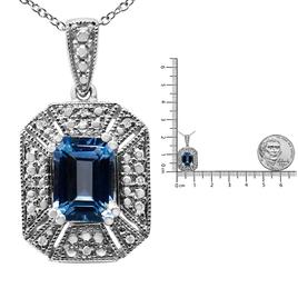 Haus of Brilliance Sterling Silver Blue Topaz Pendant Necklace