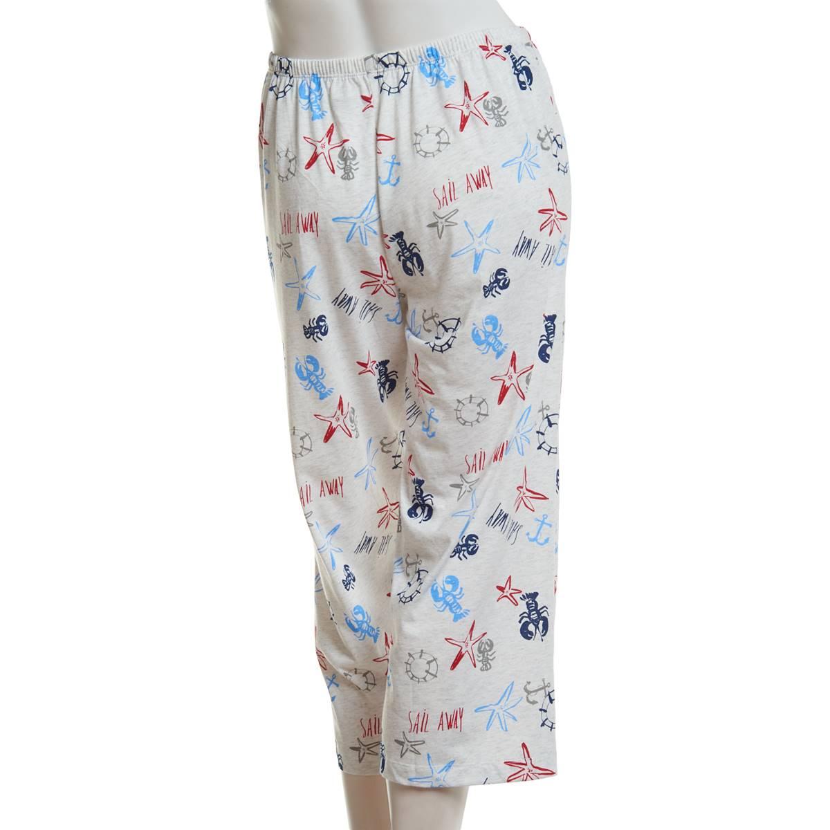 Womens HUE® Smooth Sailing Print Pajama Capris