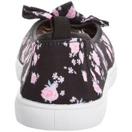 Womens Ashley Blue Floral With Bow Slip On Flats