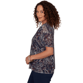 Womens Emaline Summer In The City Short Sleeve Tier Blouse