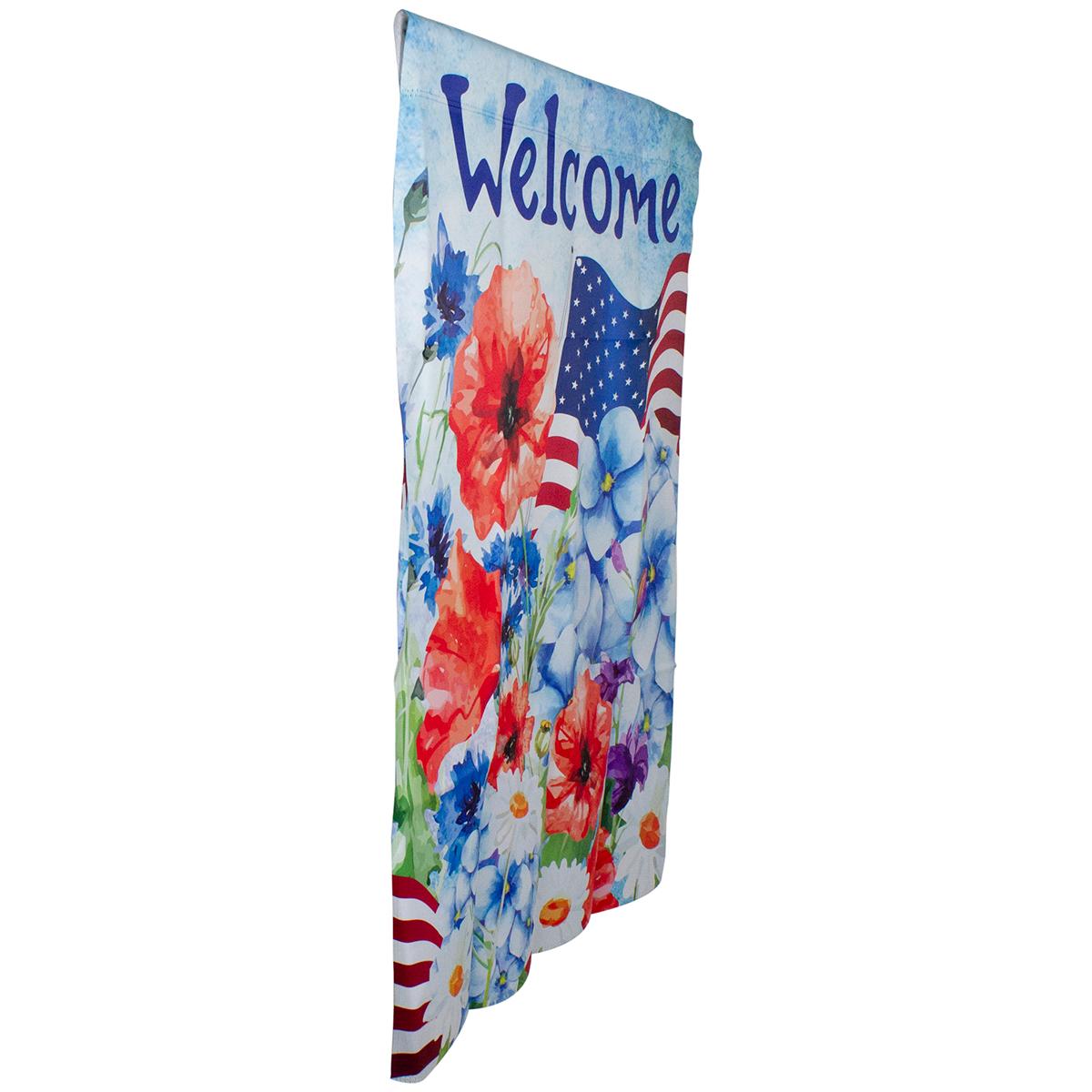 Northlight Seasonal Patriotic Floral Outdoor House Flag
