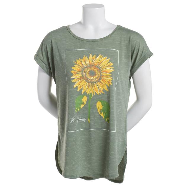 Womens Tru Self Short Sleeve Shirttail Graphic Tee