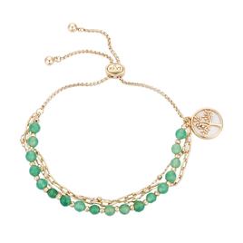 Shine Mother of Pearl Tree Link Chain Triple Strand Bolo Bracelet