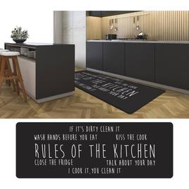 J&V Textiles Cloud Comfort "Rules of The Kitchen" Kitchen Mat