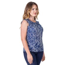 Womens 24/7 Comfort Apparel Abstract Sleeveless Blouse