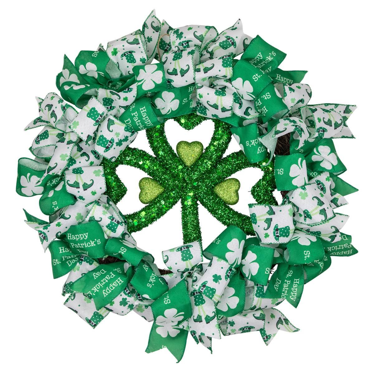 Northlight Seasonal Ribbons & Shamrocks St. Patrick''s Day Wreath