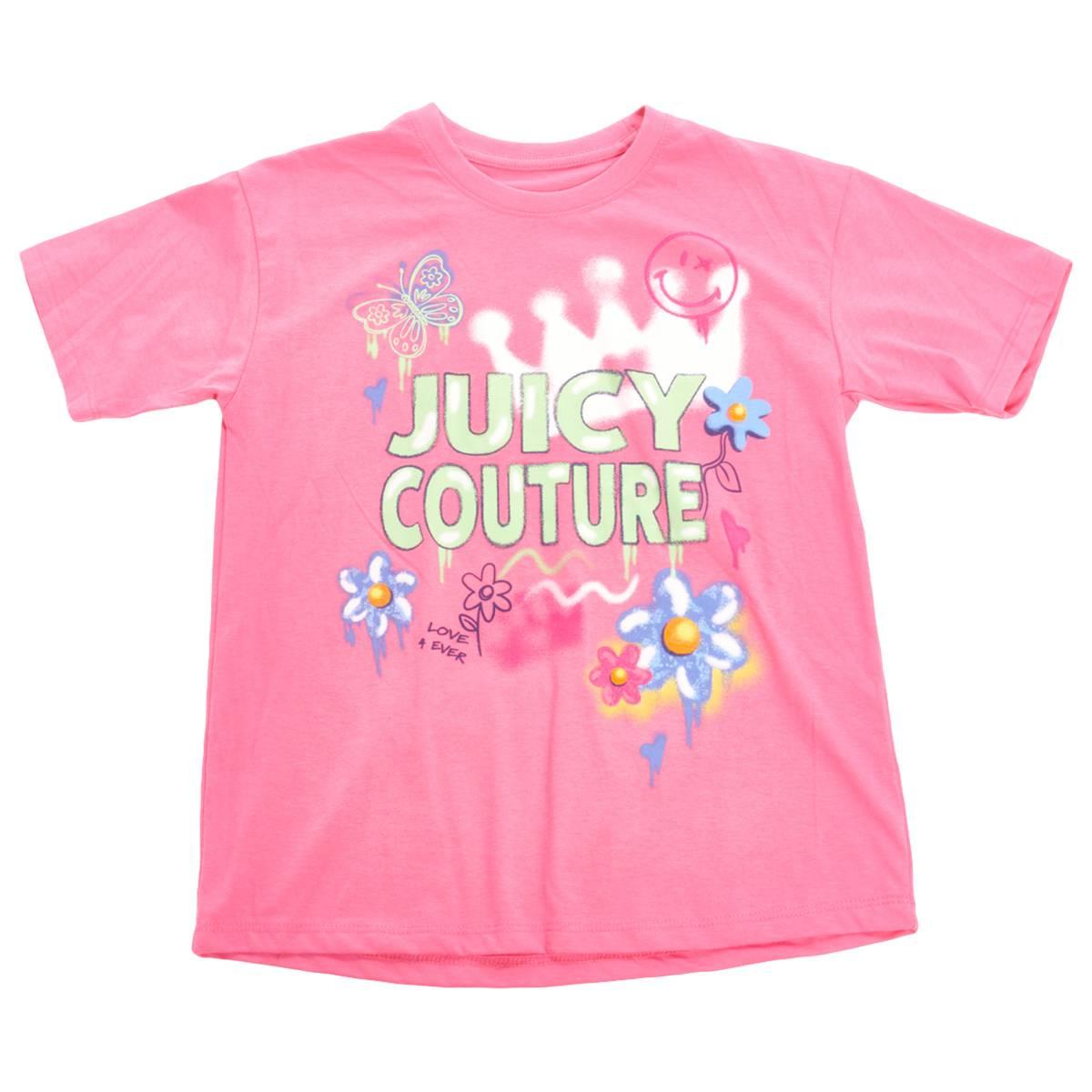 Girls (7-16) Juicy Couture Short Sleeve Graffiti Tee