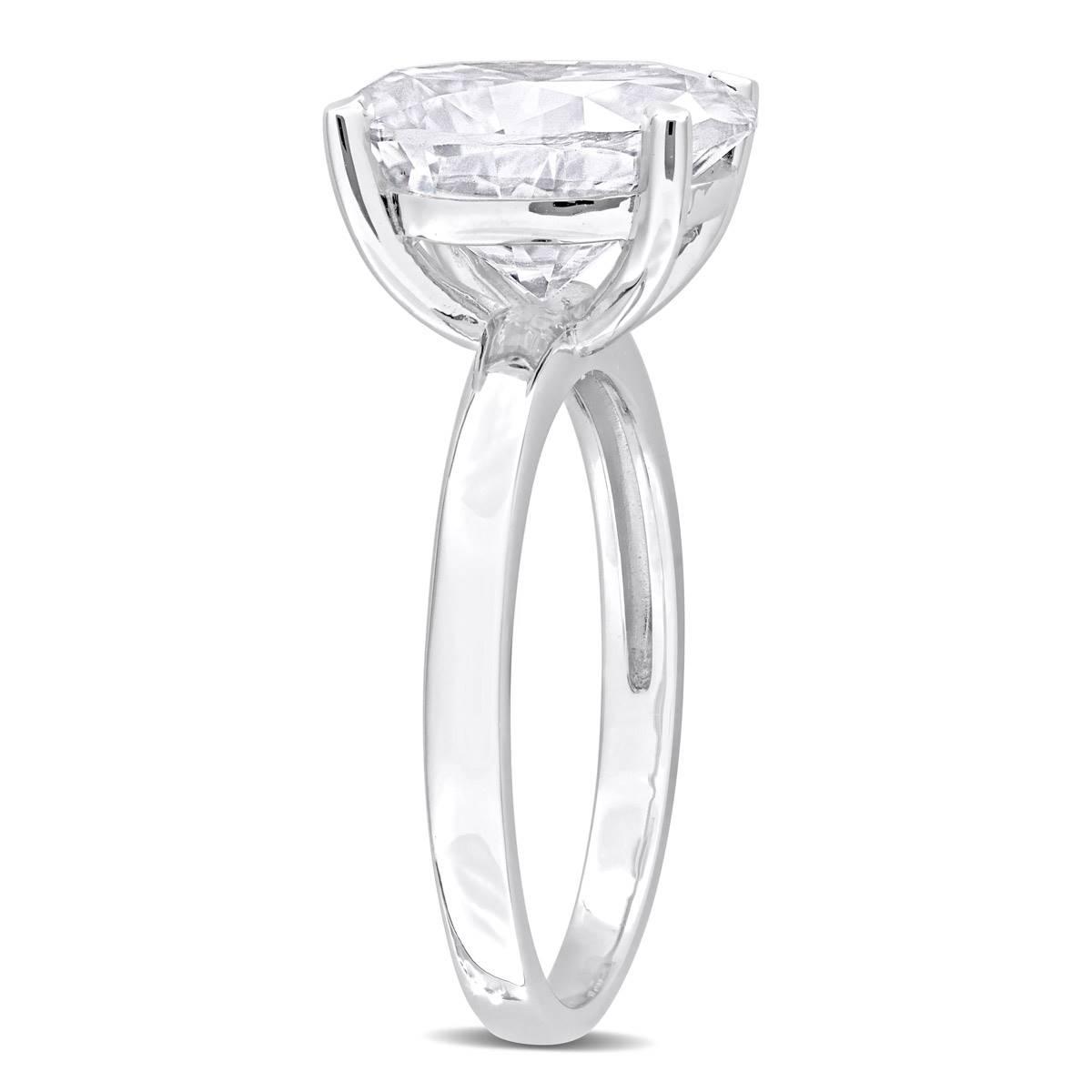 Sterling Silver 4 1/2ctw. White Moissaite Engagement Ring