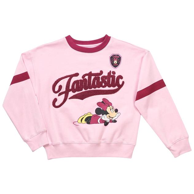 Girls (7-16) Disney Long Sleeve Minnie Athletic Crewneck