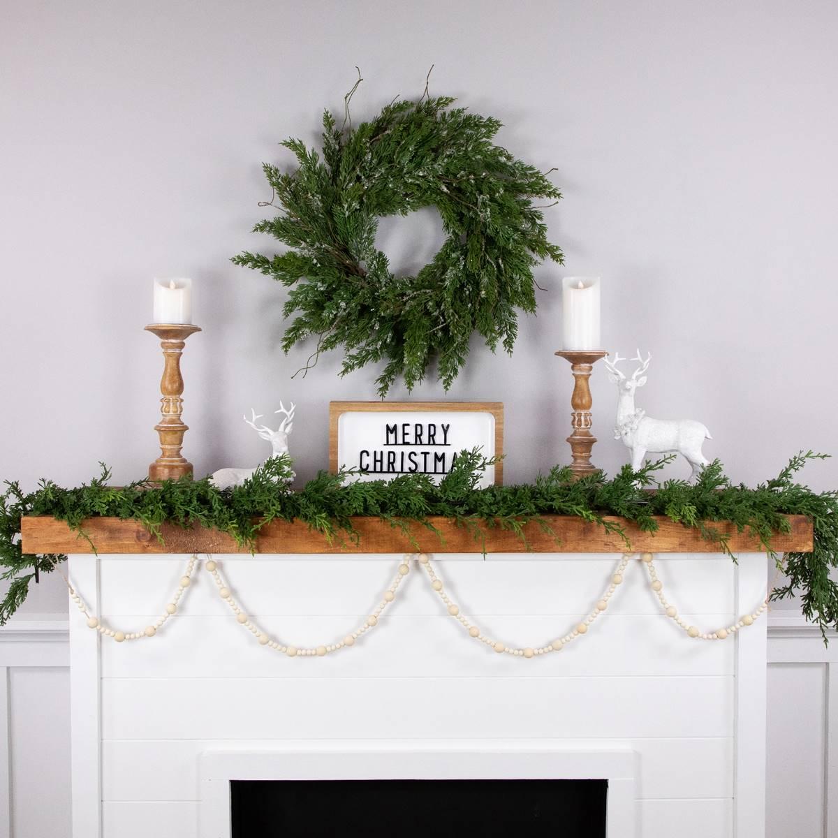 Northlight Seasonal 6ft. Cream Wooden Beads Christmas Garland