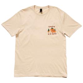 Mens Camping Is In Tents Short Sleeve T-Shirt - Sand