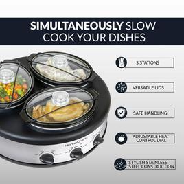 HomeCraft 1.5qt. Triple Slow Cooker