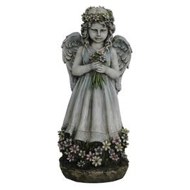 Hi-Line Gift Angel Holding Flowers Garden Statue