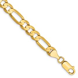 Mens Gold Classics(tm) 6.75mm. 14k Concave Open Figaro Bracelet