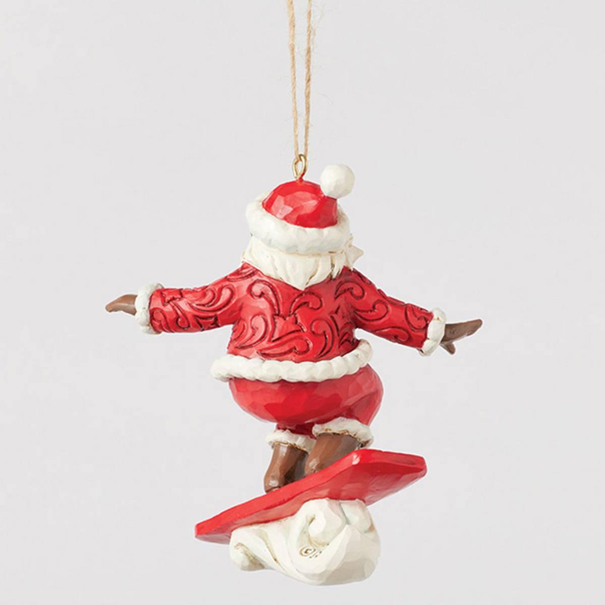 Jim Shore Snowboarding Santa Hanging Christmas Ornament