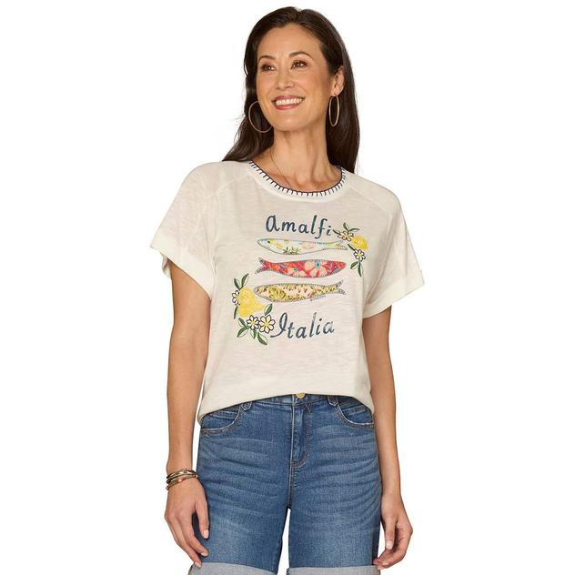 Plus Size Democracy Short Sleeve Embroidered Boyfriend Tee