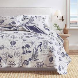 FreshFolds Calypso Reversible Coastal Cotton Quilt Set