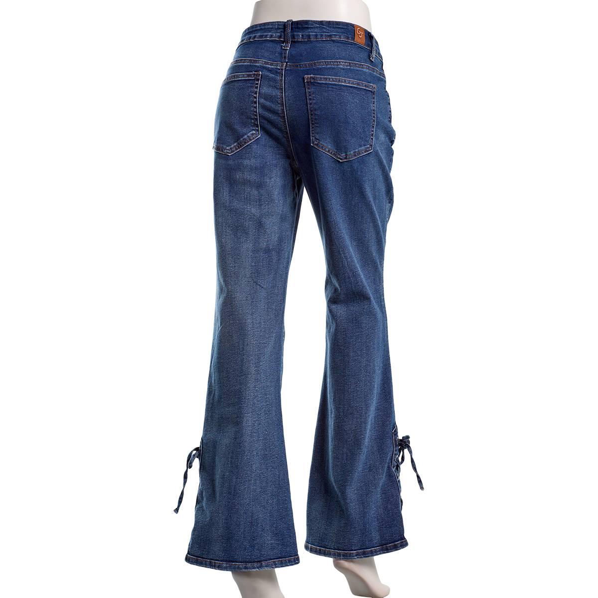 Juniors Gogo Jeans Mid Rise Lace Flare Leg Jeans