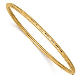Gold Classics(tm) 14kt. Gold 3mm Diamond-Cut Tube Slip-On Bangle