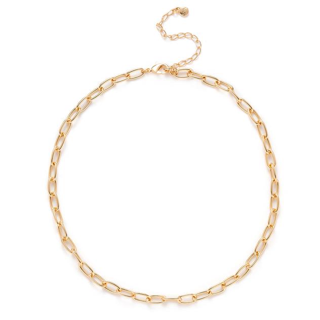 Wearable Art Gold Tone Paper Clip Link Necklace