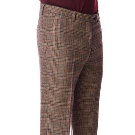 Mens Paisley & Gray Plaid Pants - Teal/Brown