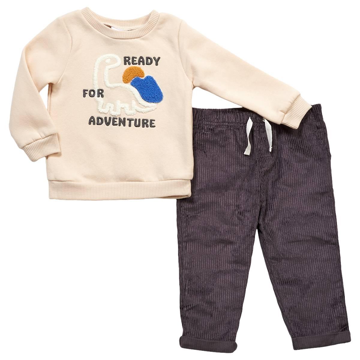 Baby Boy (12-24M) bon bebe(R) Dino Adventure Corduroy Pants Set