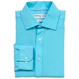 Mens Christian Aujard Slim Fit Stretch Dress Shirt - Turquoise