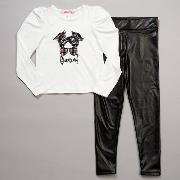 Girls (7-14) 1st Kiss® Long Sleeve Frienemy Tee & Leggings Set