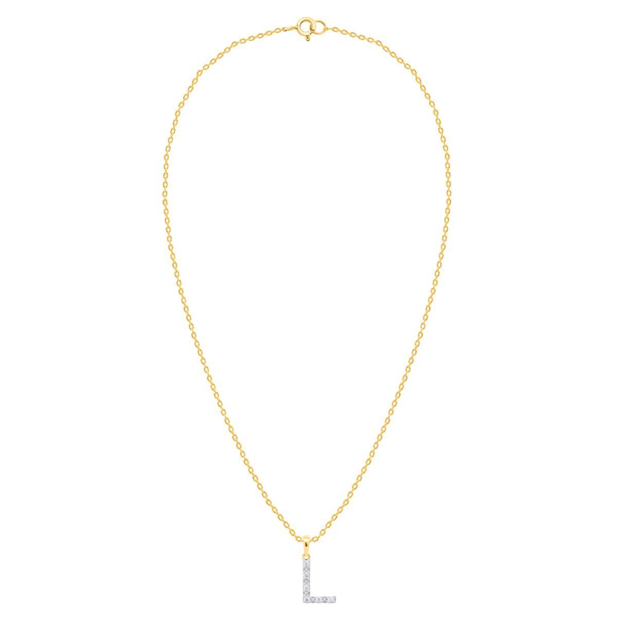 Nova Star® Gold-Plated Lab-Grown Diamond Initial L Pendant