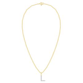 Nova Star® Gold-Plated Lab-Grown Diamond Initial L Pendant