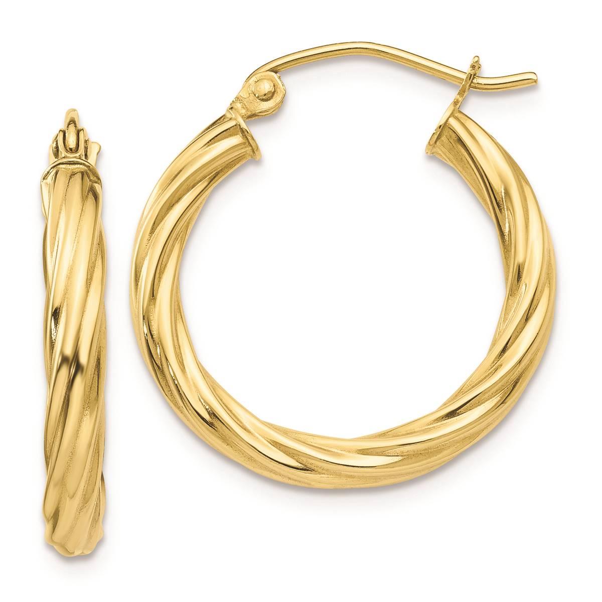 Gold Classics(tm) 10kt. Twist Polished Hoop Earrings