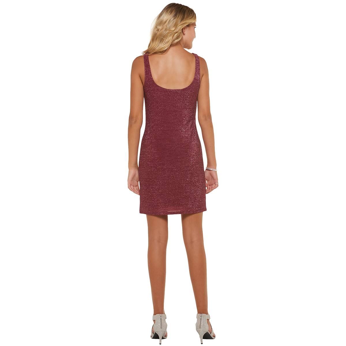Juniors Madden Girl Metallic Knit Scoop Neck Mini Sheath Dress
