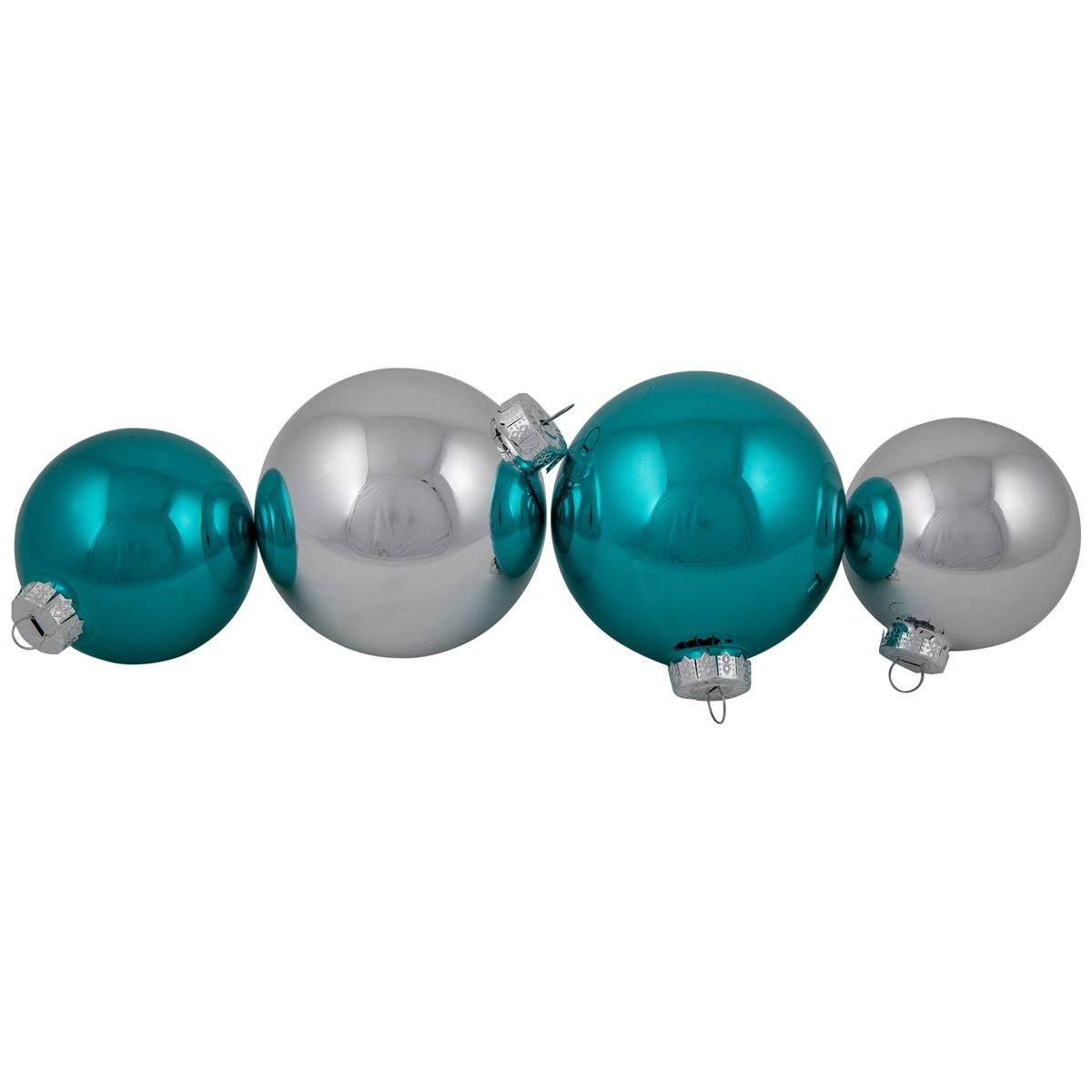 Northlight Seasonal 72ct Blue And Silver Glass Ornaments